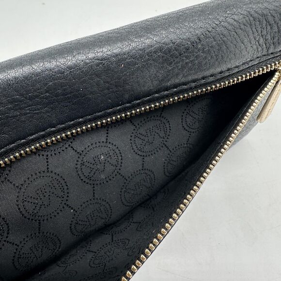 Michael Kors Wallet Womens Black Leather Snap Continental Zip Pocket Clutch - Picture 11 of 11
